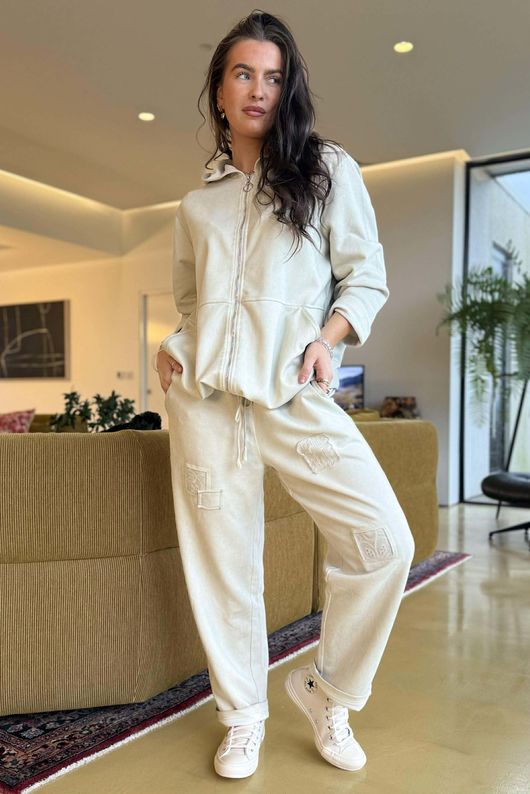 Anine Soft Touch Seam Pocket Hoodie Washed Stone **